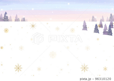 冬 雪景色 水彩画 冬景色のイラスト素材 - PIXTA