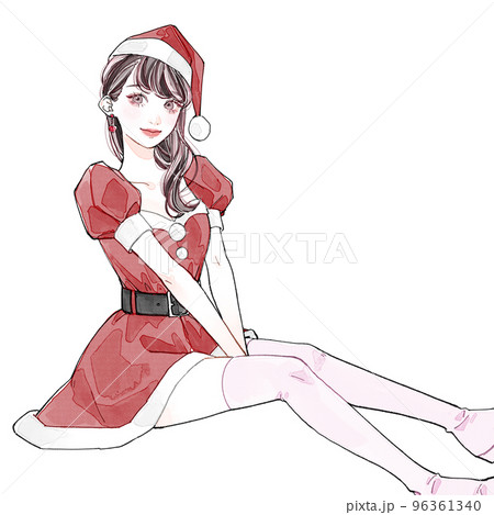 女性 クリスマス サンタ コスプレのイラスト素材 - PIXTA