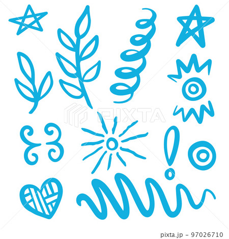 Blue Swirls and Swooshes Vector Accent Line Work - Stock Illustration  [95221421] - PIXTA