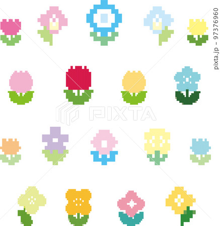 チューリップ 花 ドット絵 植物のイラスト素材 - PIXTA