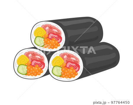 Ehomaki Sushi Roll Set Stock Vector (Royalty Free) 1276569379