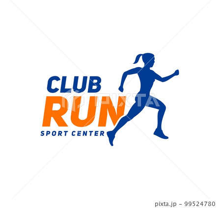 Marathon running icon. Athletic competition, fitness championship