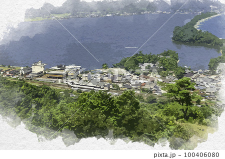 風景画　京都 　天橋立　水彩画 SHO 風景画 京都 天橋立 水彩画 SHO