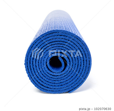 Fit Young Lady Lying on Mat with Roll on Breast during Workout