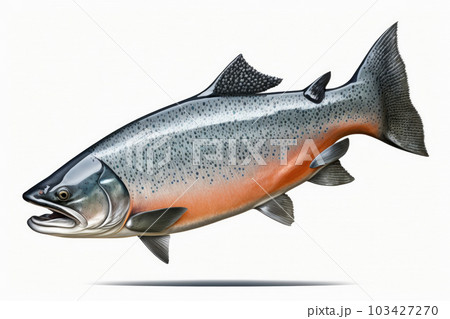 Cartoon salmon slices. Trout and chum salmon - Stock Illustration  [99610332] - PIXTA