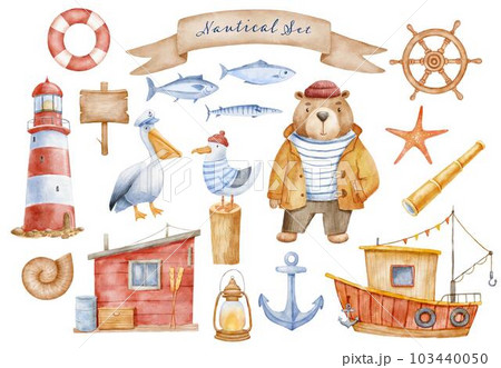 魚 船 水彩画 釣りのイラスト素材 - PIXTA