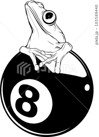 Monochromatic billiard 8 ball with cobra snake Vector Image