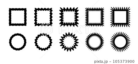 Two bold wavy lines forming a black circle frame. Circle frame