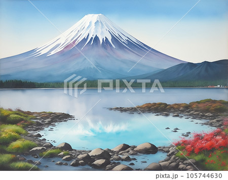 富士山 水彩画 山 富士のイラスト素材 - PIXTA