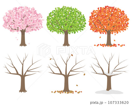 積雪 木 桜の木 冬のイラスト素材 - PIXTA