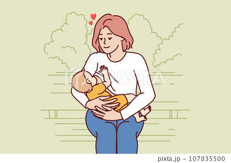 Mother breastfeeding baby Royalty Free Vector Image