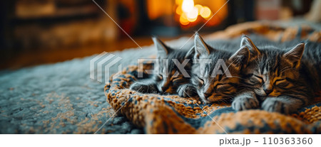 暖炉 いろり 囲炉裏 猫科の写真素材 - PIXTA