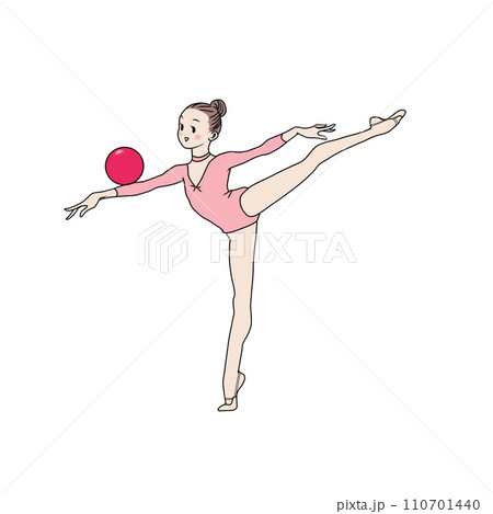 Gymnastics Clipart-girl dances in a rhythmic gymnastics routine
