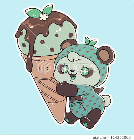 パンダ アイスクリーム アイス 動物のイラスト素材 - PIXTA