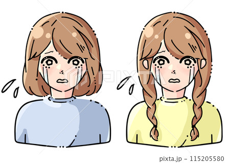 泣いている女性のイラスト素材 - PIXTA