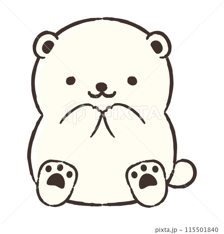 白くま しろくま イラスト シンプルのイラスト素材 - PIXTA