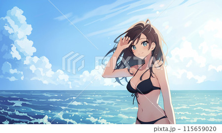 ビキニ ビキニ姿 アニメ アニメーションの写真素材 - PIXTA