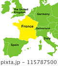 フランス周辺の国の地図イラストのイラスト素材 [115932170] - PIXTA