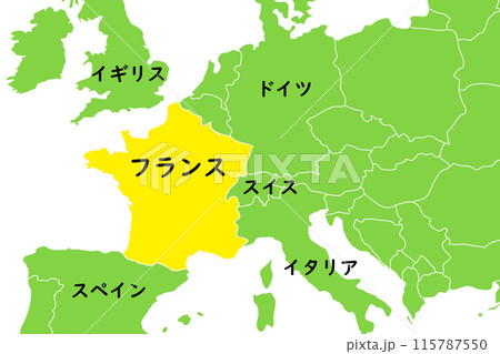 フランス　世界地図 世界地図 地図 フランス FRANCEの写真素材 - PIXTA
