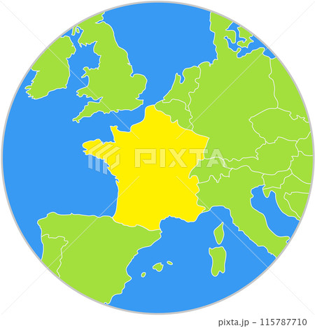 世界地図 地図 フランス FRANCEの写真素材 - PIXTA
