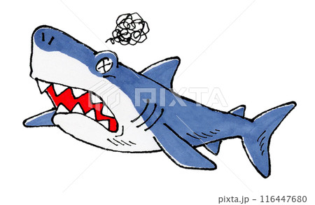 ホオジロザメ　アクリル画　原画 オリジナル絵画 - 「本能」 30x40インチ キャンバスに描かれたアクリル