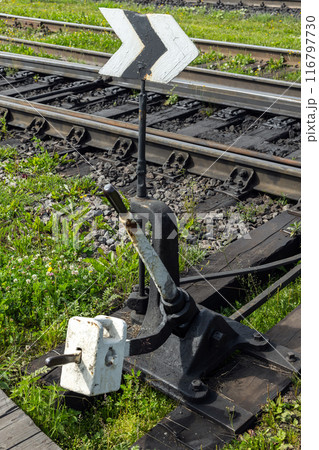 ポイント 線路 ポイント切り替え 転轍機の写真素材 - PIXTA