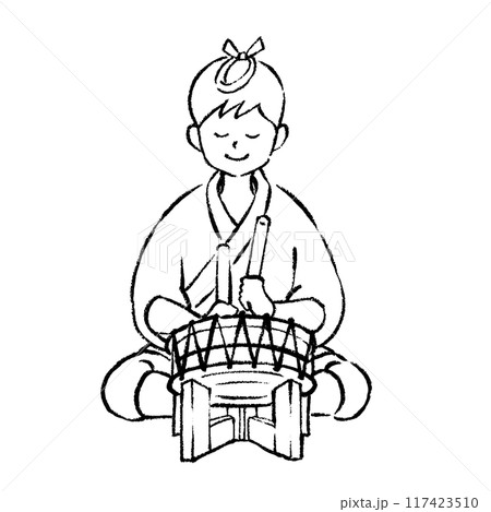 楽器 モノクロ 太鼓 和太鼓のイラスト素材 - PIXTA