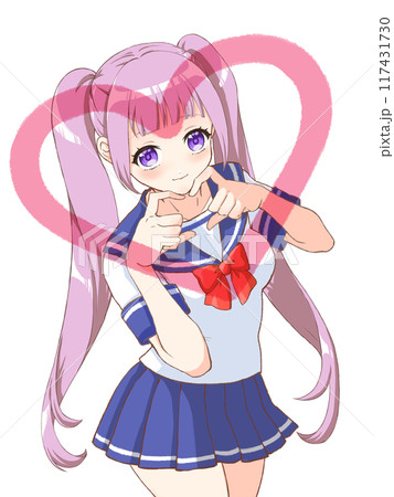 セーラー服 女子高生 ツインテールのイラスト素材 - PIXTA