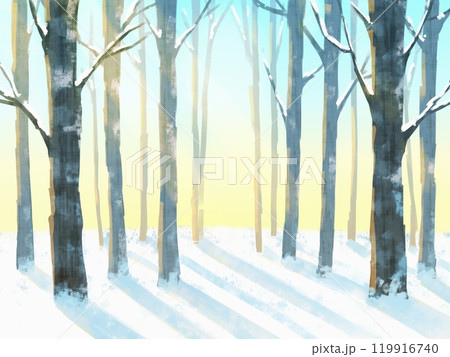 雪 森林 冬 森のイラスト素材 - PIXTA