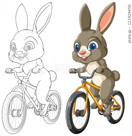 うさぎ 兎 自転車 サイクリングの写真素材 - PIXTA