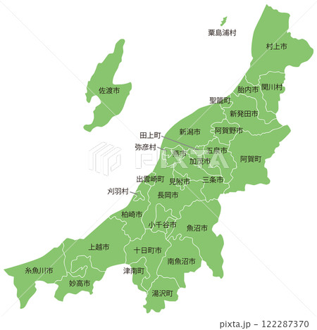 新潟県 地図 ベクター 長岡市のイラスト素材 - PIXTA