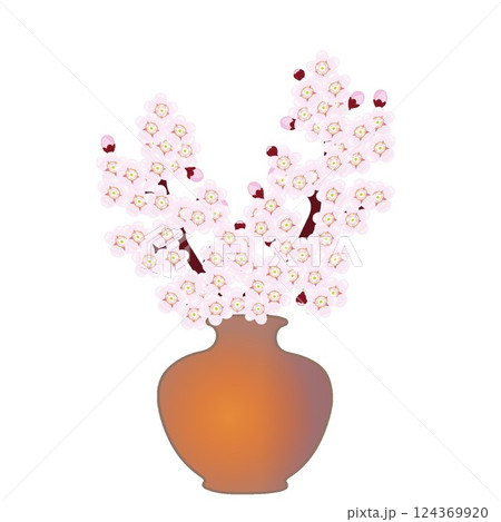 桜 花瓶のイラスト素材 - PIXTA