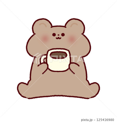 コーヒー カップ くま クマのイラスト素材 - PIXTA
