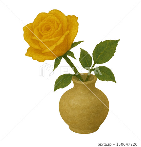 黄色いバラ 薔薇 ローズ 花瓶 油絵 黄色いバラ 薔薇 ローズ 花瓶 油絵