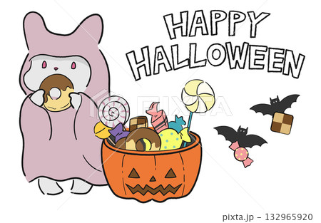 おばけ 動物 ハロウィン うさぎのイラスト素材 - PIXTA