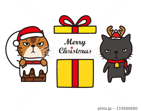 動物 クリスマス トナカイ 猫のイラスト素材 - PIXTA