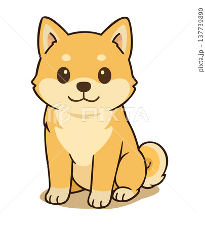 犬 日本犬 動物 お座りのイラスト素材 - PIXTA