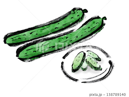 夏野菜 野菜 筆 和のイラスト素材 - PIXTA