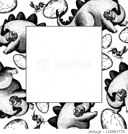 恐竜 フレーム 枠 絵のイラスト素材 - PIXTA