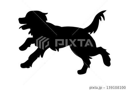 犬 ゴールデンレトリバー シルエット レトリバーのイラスト素材 - PIXTA