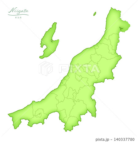 新潟県 地図 ベクター 長岡市のイラスト素材 - PIXTA
