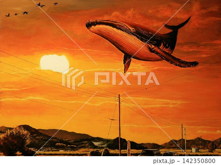 空飛ぶ鯨のイラスト素材 - PIXTA