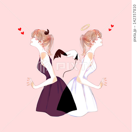 天使 笑顔 イラスト 2人の写真素材 - PIXTA